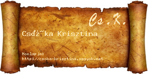 Csóka Krisztina névjegykártya