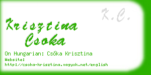 krisztina csoka business card